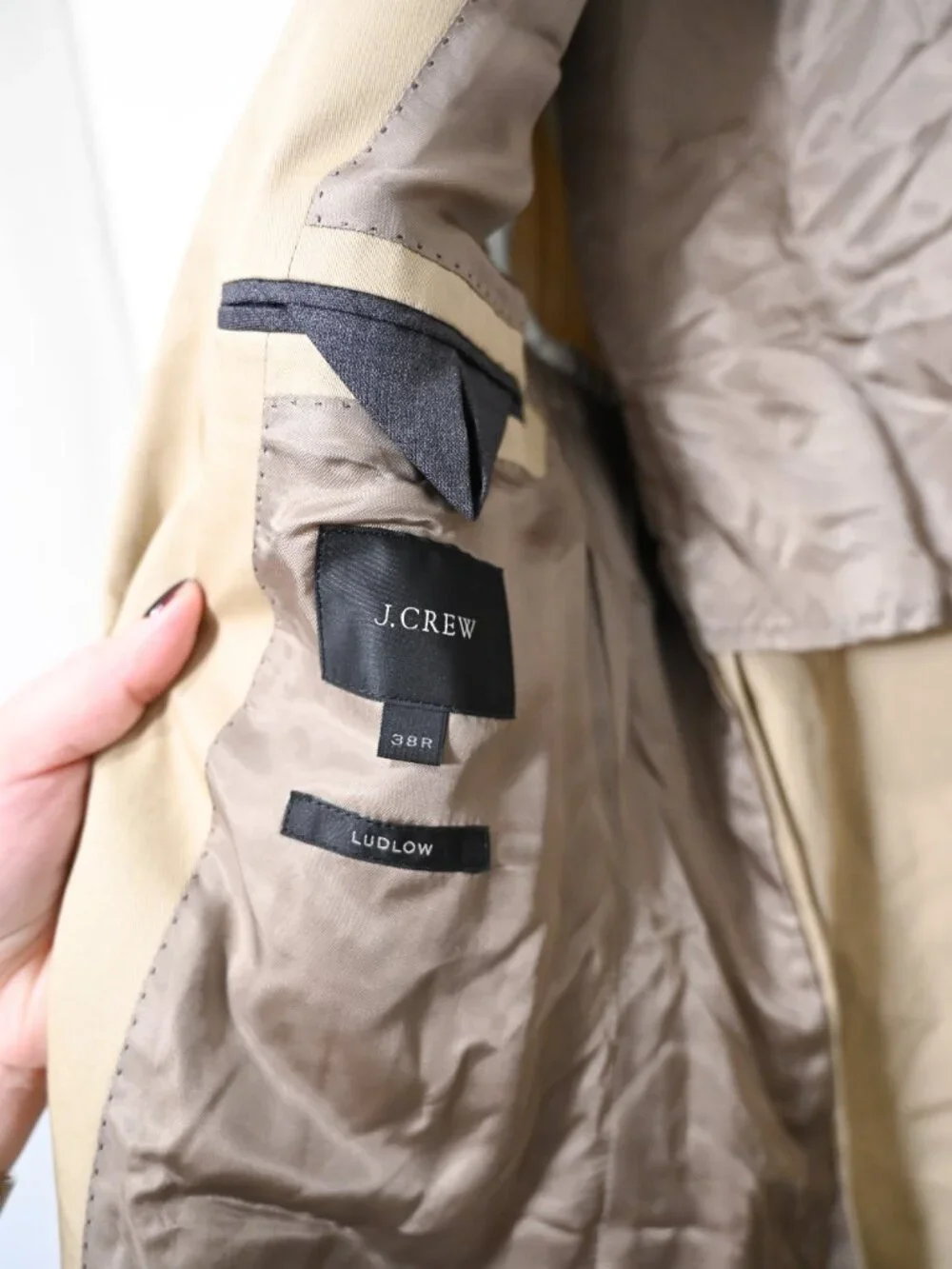 J. Crew Size 38R Ludlow Cotton Tan Blazer